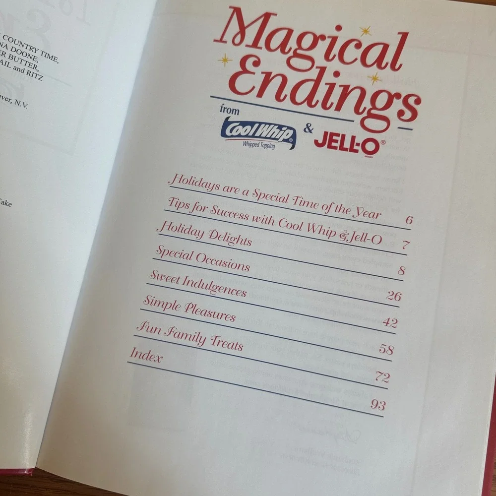 Magical Endings Cool Whip‎ & Jell-O Dessert Cookbook Hardcover 2002